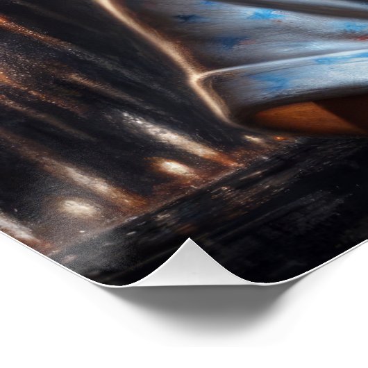 Kleine Amerikaanse meisje kijken vuurwerk Perfect Poster (Hoek)