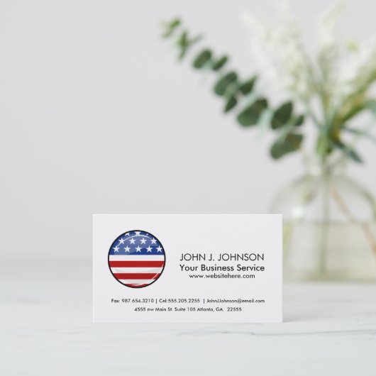 Kleine Amerikaanse vlag Visitekaartje (Staand voorkant)