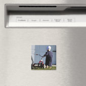 Kleine Amish Meisje met haar Trike-Waterverf Magneet (Insitu (Vaatwasser))