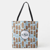 Kleine Amsterdam Houses Canvas tas MONOGRAMMED (Voorkant)