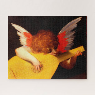 KLEINE ANGEL SPEELT LUTE Muziek die Cherub maakt Legpuzzel