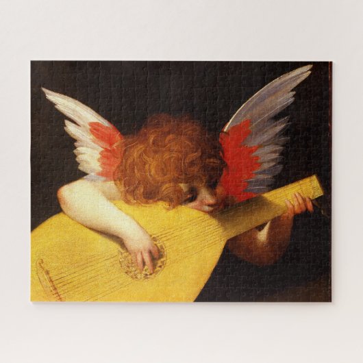 KLEINE ANGEL SPEELT LUTE Muziek die Cherub maakt Legpuzzel (Horizontaal)