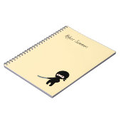 Kleine Angry Ninja Aangepaste naam op geel Notitieboek (Linkerzijde)