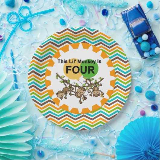 Kleine apen 4e verjaardag Bord (Feest)