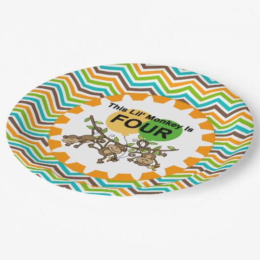 Kleine apen 4e verjaardag Bord (Gekanteld)