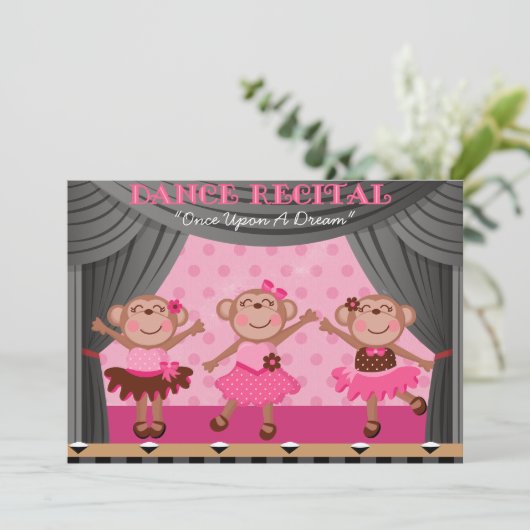 Kleine apen Dance Overweging Uitnodigingen (Staand voorkant)