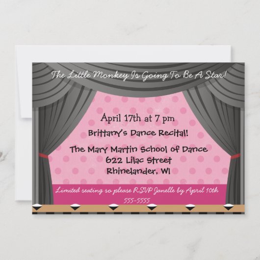 Kleine apen Dance Overweging Uitnodigingen (Achterkant)