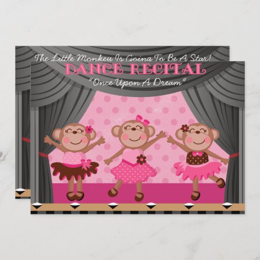Kleine apen Dance Overweging Uitnodigingen (Voorkant / Achterkant)