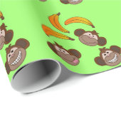 Kleine apen en bananen cadeaupapier (Rol Hoek)