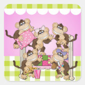 Kleine Apen Sleepover Stickers (Voorkant)