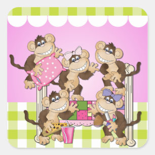 Kleine Apen Sleepover Stickers