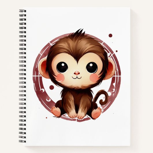 Kleine Apen Spiraal Notebook Notitieboek (Voorkant)