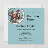 KLEINE APEN THEMA VERJAARDAGSTAART KAART (Achterkant)