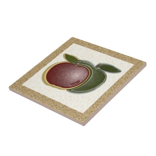 Kleine appels 3D (getextureerd/specks) Tegeltje (Zijkant)