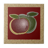 Kleine appels 3D (goud/veenbes) Tegeltje (Voorkant)