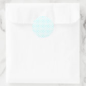 Kleine Aqua Stippen Ronde Sticker (Tas)