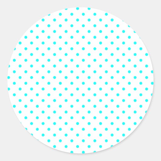 Kleine Aqua Stippen Ronde Sticker (Voorkant)