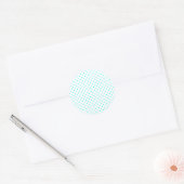 Kleine Aqua Stippen Ronde Sticker (Envelop)