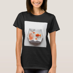 Kleine aquarium in origami-stijl t-shirt