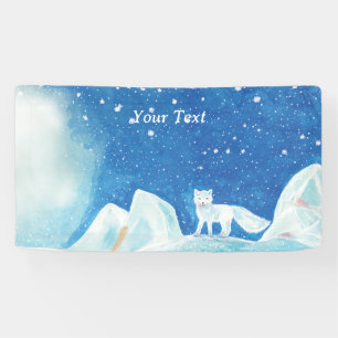 Kleine Arctic Fox Illustratie Aangepast Spandoek
