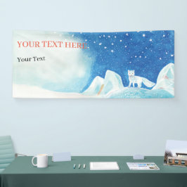 Kleine Arctic Fox Illustratie Aangepast Spandoek