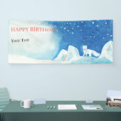 Kleine Arctic Fox Illustratie Gepersonaliseerd Spandoek (Beurs)