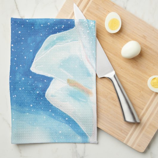 Kleine Arctic Fox Illustratie Gepersonaliseerd Theedoek (Quarter Fold)