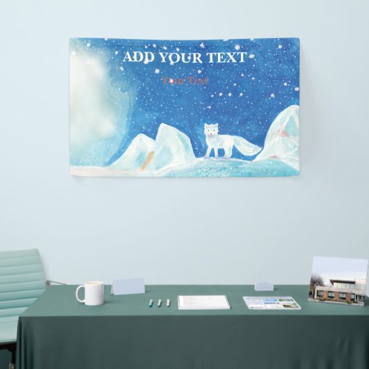 Kleine Arctic Fox Illustratie Spandoek (Beurs)