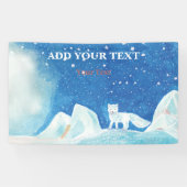 Kleine Arctic Fox Illustratie  Spandoek (Horizontaal)