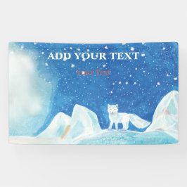 Kleine Arctic Fox Illustratie Spandoek