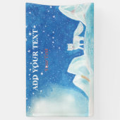 Kleine Arctic Fox Illustratie  Spandoek (Verticaal)