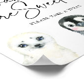 Kleine Arctische Baby shower baby's zijn een mooie Poster (Hoek)