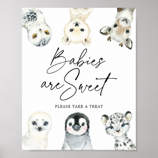 Kleine Arctische Baby shower baby's zijn een mooie Poster (Voorkant)
