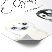 Kleine Arctische Baby showers kaarten en cadeautje Poster (Hoek)