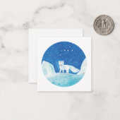 Kleine Arctische Vos (Vulpes lagopus) Illustratie  Notitiekaartje (Voorkant / Achterkant in situ)