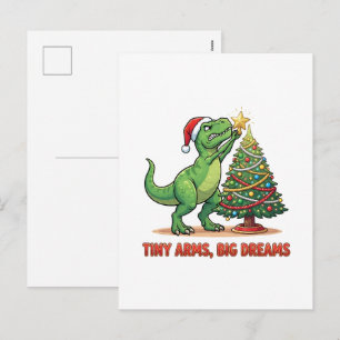 Kleine armen grote dromen T-Rex Kerstboom Feestdagenkaart
