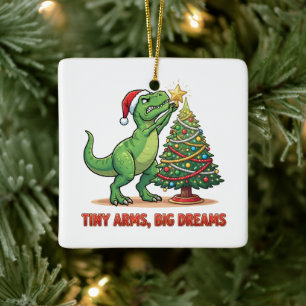 Kleine armen grote dromen T-Rex Kerstboom Keramisch Ornament