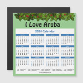 Kleine Aruba 2024 Jaarlijkse Magnetische Kalender (Voorkant / Achterkant)