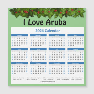 Kleine Aruba 2024 Jaarlijkse Magnetische Kalender
