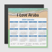 Kleine Aruba 2024 Jaarlijkse Magnetische Kalender (Voorkant / Achterkant)