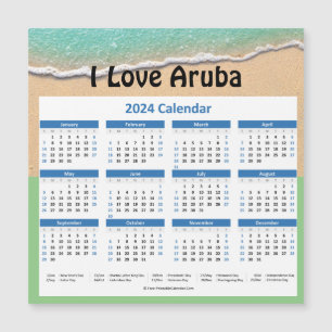 Kleine Aruba 2024 Jaarlijkse Magnetische Kalender