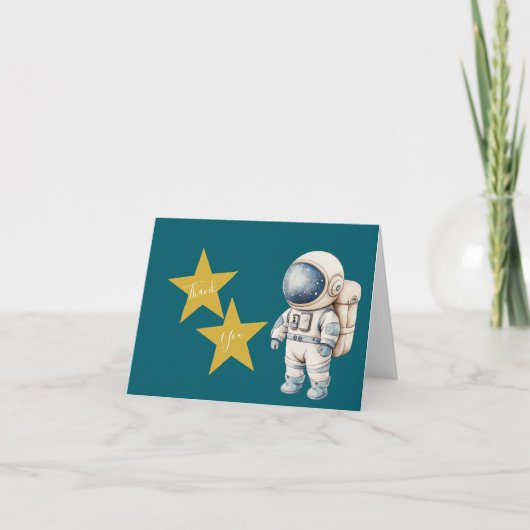 Kleine Astronaut Baby Shower Bedankt (Voorkant)