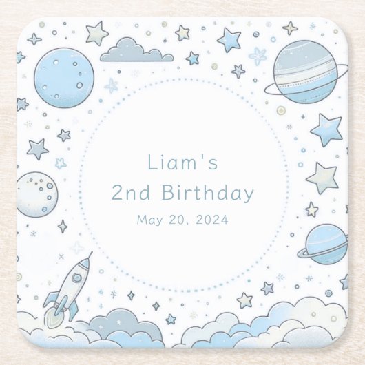 Kleine astronaut, grote wereld kartonnen onderzetters (Voorkant)