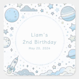 Kleine astronaut, grote wereld vierkante sticker