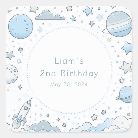 Kleine astronaut, grote wereld vierkante sticker (Voorkant)