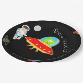 Kleine astronaut in de buitenruimte papieren bordje (Gekanteld)