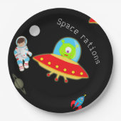 Kleine astronaut in de buitenruimte papieren bordje (Voorkant)