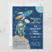Kleine astronaut jongen dromen Verjaardagsfeestje Kaart (Voorkant)