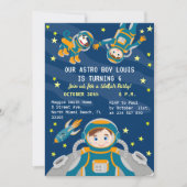 Kleine astronaut jongen dromen Verjaardagsfeestje Kaart (Voorkant)