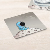 Kleine astronaut kartonnen onderzetters (Schuin)